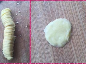 把冰箱里的酥皮面团拿出，均匀切成32块