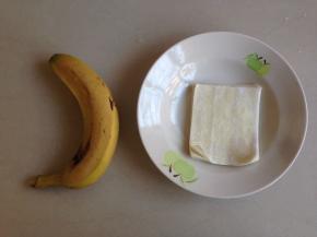 准备用剩的云吞皮和香蕉