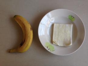 准备用剩的云吞皮和香蕉