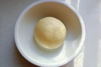 把揉好的面团取出揉光滑，放入容器中盖保鲜放在温暖处发酵；（当然也可以直接在面包机桶内发酵，依个人喜好选择）