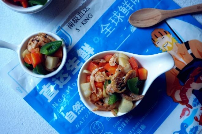 三色炒磷虾