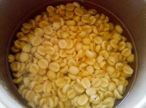 炖好的莲子晾至手温放入料理机中打成泥