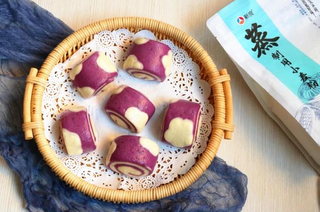 紫薯花朵馒头