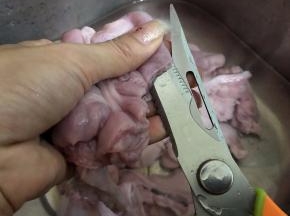 连着一整条都剪开
小肠不剪也是可以的
但是我习惯一整条都剪