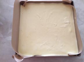 倒入烤盘中，轻轻左右摇晃几下，让蛋黄糊表面基本光滑，放入预热好的烤箱160度，上下火，30分钟