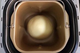 把揉好的面团整理好，放在面包机内直接发酵。