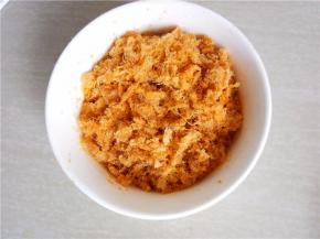 加入肉松拌匀备用。