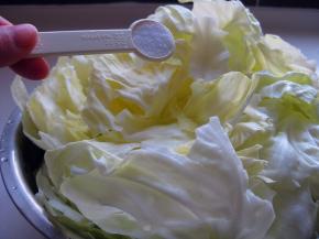 放入盐，撒匀即可