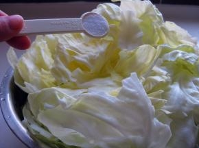 放入盐，撒匀即可