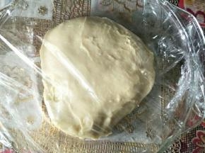 盖住保鲜膜发酵两倍大