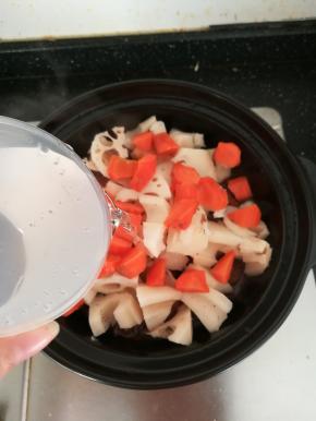 倒入适量的清水。小火炖煮半小时。