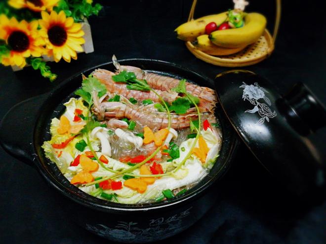 皮皮虾白菜粉丝煲