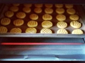 烤箱175度预热5分钟，之后将烤盘放入烤箱中层，上下火175度烤10-12分钟。(具体时间及温度还要根据自家烤箱性能来定)