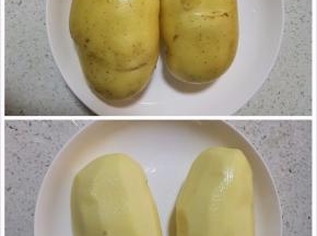 1.将土豆洗干净，用削皮器削掉土豆皮