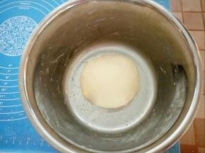 揉圆放盆里盖保鲜膜发酵
