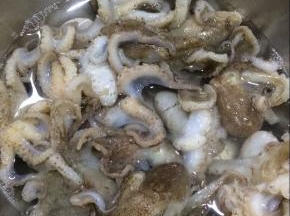 八爪鱼放入少许的4克醋，放入水。