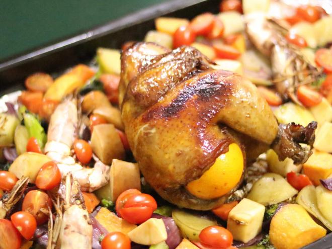 节日的气氛—杂蔬烤鸡