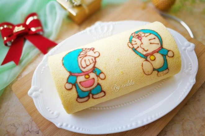 手绘奶油蛋糕卷