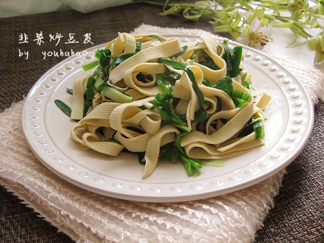 韭菜炒豆皮