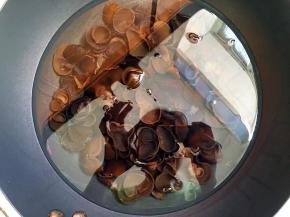 锅里加入，放入木耳煮沸冒泡后再煮1分钟关火。