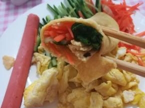 一大口，很满足。