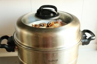 盖盖，上汽后蒸40分钟。