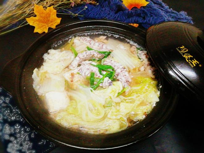 皮皮虾白菜豆腐汤