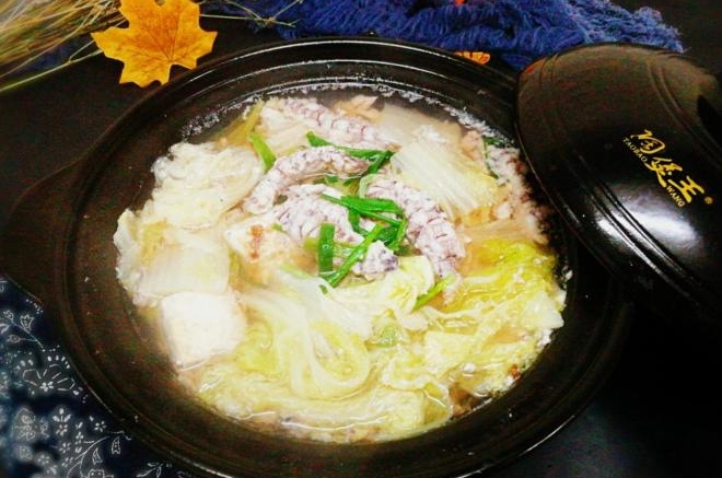 皮皮虾白菜豆腐汤