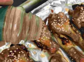 撒点芝麻
再撒点黑胡椒粉，再送入烤箱:烤5分钟就ok了！