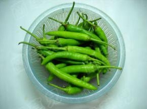 准备好杭椒，洗净、沥干水分备用。