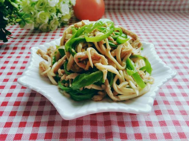 杏鲍菇青椒炒肉丝