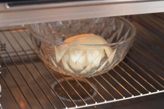 将揉好的面团盖上保鲜膜，室温醒发半小时，天气冷可以放入烤箱中进行醒发，我用蒸烤箱，发酵功能30度，30分钟。