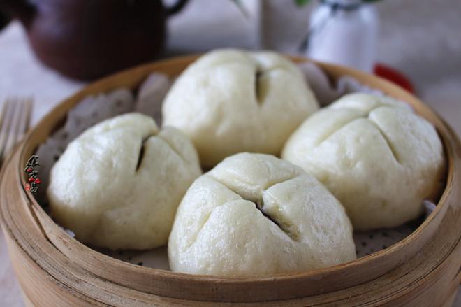 开口笑紫薯馒头