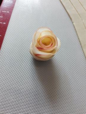 顺势卷起，收口捏紧，竖起来就是一朵花