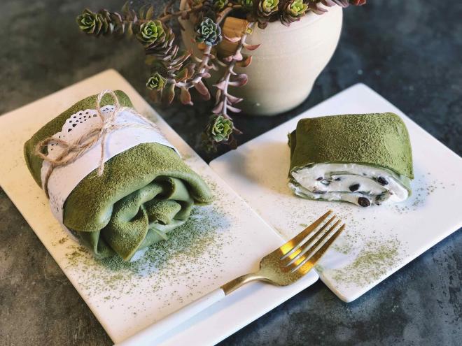 抹茶蜜豆毛巾卷