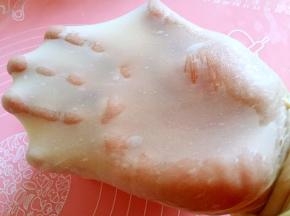 揉50分钟出膜（如果没有出膜可以继续手揉摔一会至出膜），进行第一次发酵
