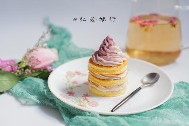 清新软萌的芋泥海绵蛋糕