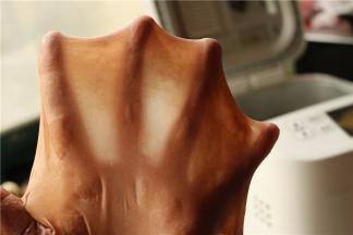 程序结束，可以拉出漂亮的手套膜。