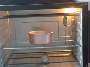 烤箱提前先预热好140度10分钟，将蛋糕放在烤盘上放入预热好的烤箱中层，上下火140度50分钟，切记中途不要打开烤箱门