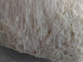 中种材料混合揉至无干粉，放保鲜盒密封放冰箱冷藏17-20小时，如图出蜂窝就可以了。