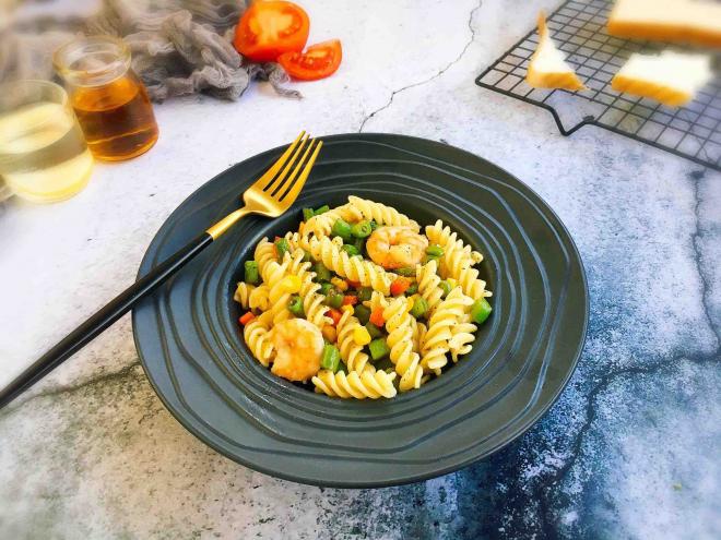 四季豆鲜虾意面