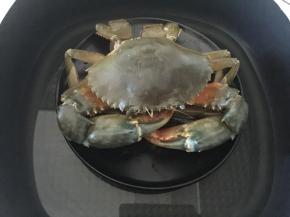 然后盖上蟹壳放入锅中蒸15分钟