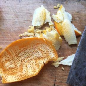 橙皮削去白色部分