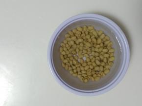 黄豆洗净后加入清水浸泡10小时以上。