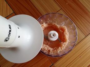 莲藕打十秒左右检查颗粒大小