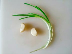 准备蒜和小葱