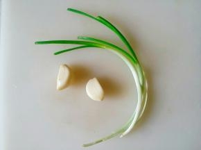 准备蒜和小葱