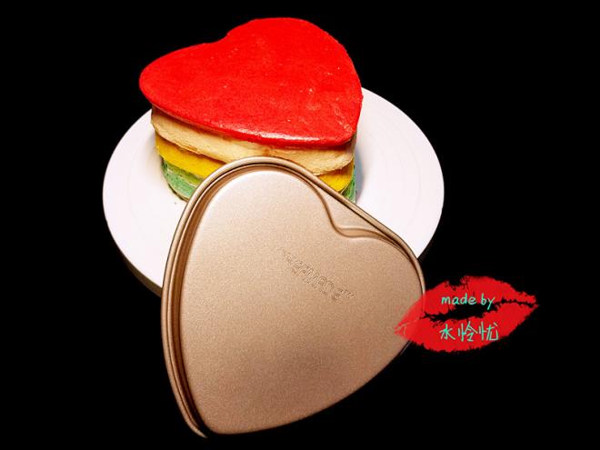 彩色心形蛋糕胚