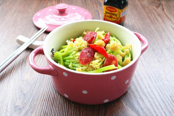 广式腊肠炒花菜