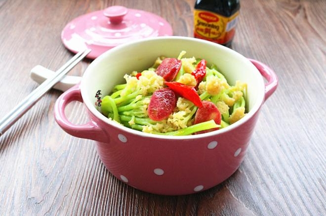广式腊肠炒花菜